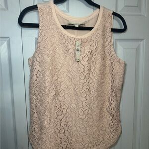 LOFT Lace Tank Top - Soft Pink